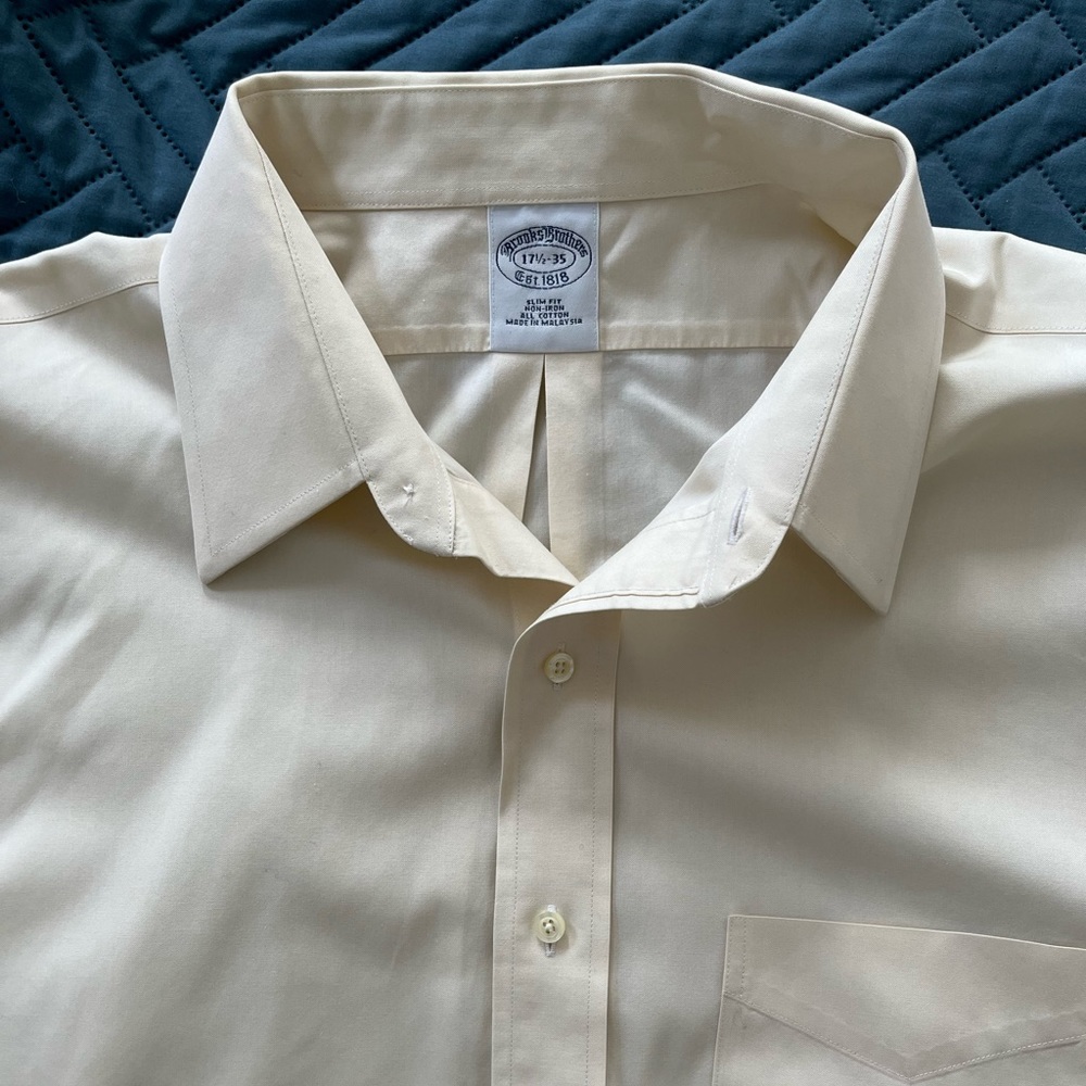 Brooks Brothers mens long-sleeve shirt, size 17.5-35